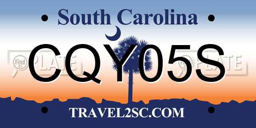 CQY05S South Carolina License Plate