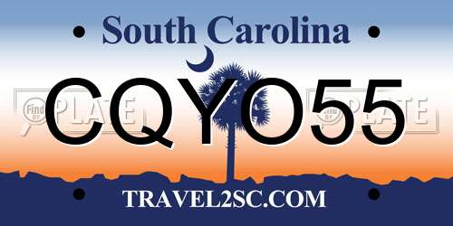 CQYO55 South Carolina License Plate