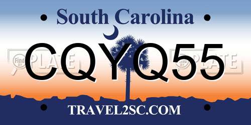 CQYQ55 South Carolina License Plate
