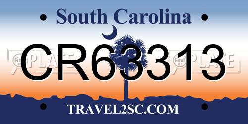 CR63313 South Carolina License Plate