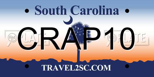 CRAP10 South Carolina License Plate