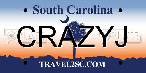 CRAZYJ South Carolina License Plate