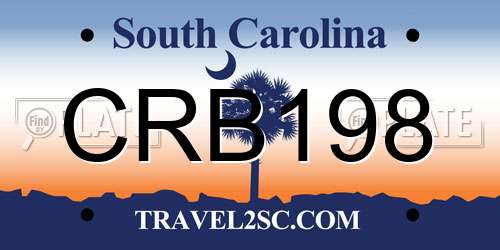 CRB198 South Carolina License Plate