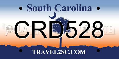 CRD528 South Carolina License Plate