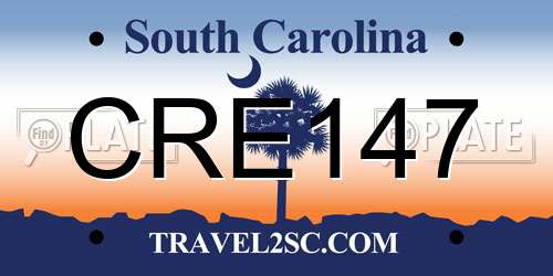 CRE147 South Carolina License Plate