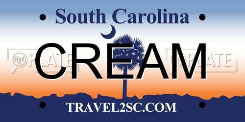 CREAM South Carolina License Plate