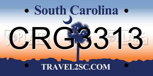 CRG3313 South Carolina License Plate