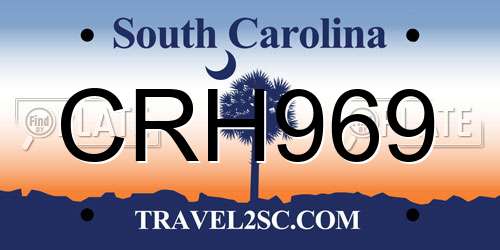 CRH969 South Carolina License Plate