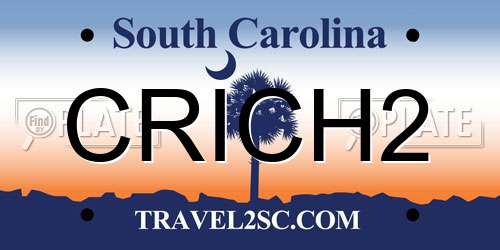 CRICH2 South Carolina License Plate