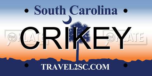 CRIKEY South Carolina License Plate