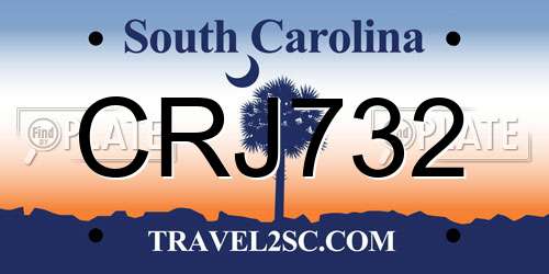 CRJ732 South Carolina License Plate