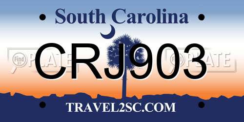 CRJ903 South Carolina License Plate