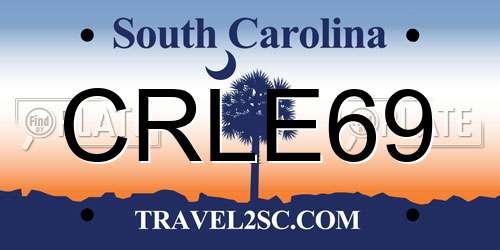 CRLE69 South Carolina License Plate