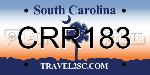 CRR183 South Carolina License Plate