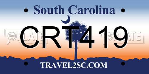 CRT419 South Carolina License Plate