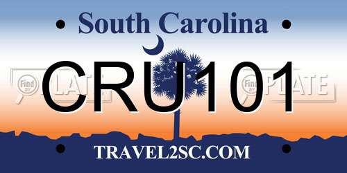CRU101 South Carolina License Plate