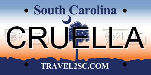 CRUELLA South Carolina License Plate