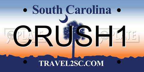 CRUSH1 South Carolina License Plate
