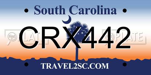 CRX442 South Carolina License Plate