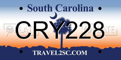 CRY228 South Carolina License Plate