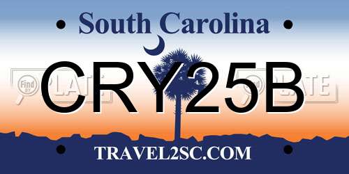 CRY25B South Carolina License Plate