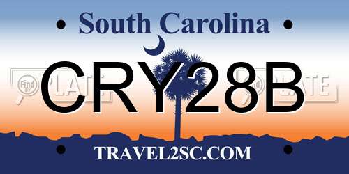 CRY28B South Carolina License Plate