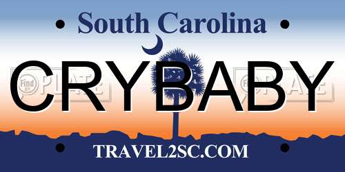 CRYBABY South Carolina License Plate