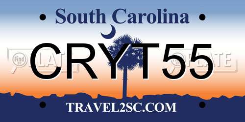 CRYT55 South Carolina License Plate