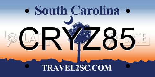 CRYZ85 South Carolina License Plate