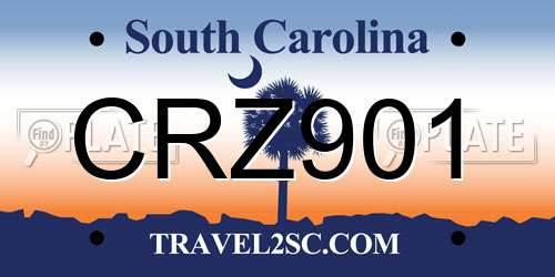CRZ901 South Carolina License Plate