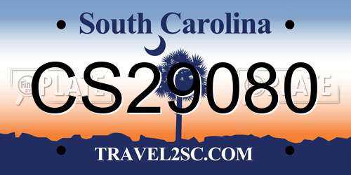 CS29080 South Carolina License Plate