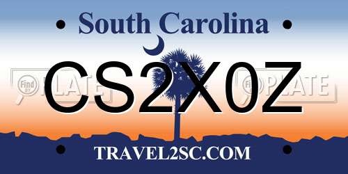 CS2X0Z South Carolina License Plate