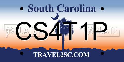 CS4T1P South Carolina License Plate