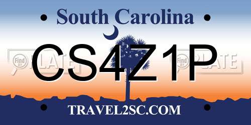 CS4Z1P South Carolina License Plate