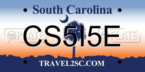 CS5I5E South Carolina License Plate