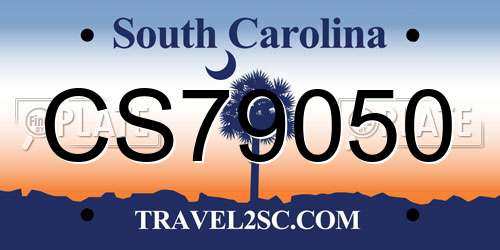 CS79050 South Carolina License Plate