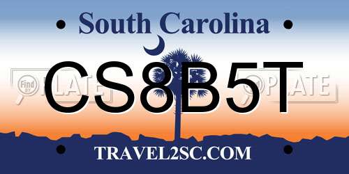 CS8B5T South Carolina License Plate