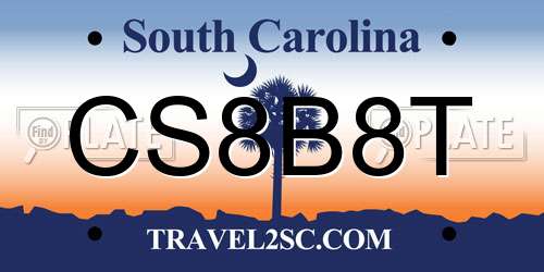 CS8B8T South Carolina License Plate
