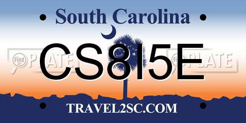 CS8I5E South Carolina License Plate