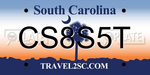 CS8S5T South Carolina License Plate