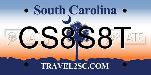 CS8S8T South Carolina License Plate
