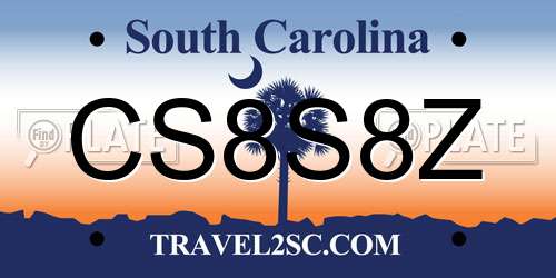 CS8S8Z South Carolina License Plate