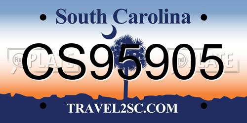 CS95905 South Carolina License Plate
