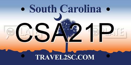 CSA21P South Carolina License Plate