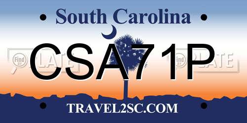 CSA71P South Carolina License Plate
