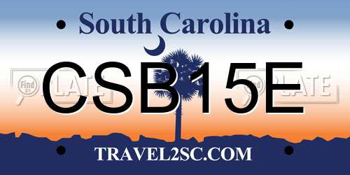 CSB15E South Carolina License Plate