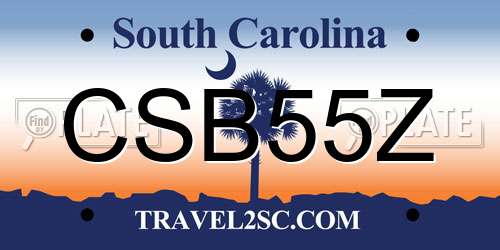 CSB55Z South Carolina License Plate