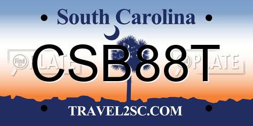 CSB88T South Carolina License Plate