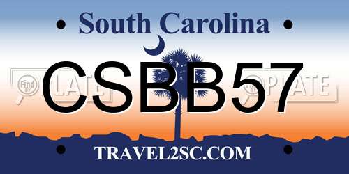 CSBB57 South Carolina License Plate
