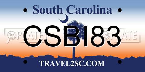 CSBI83 South Carolina License Plate